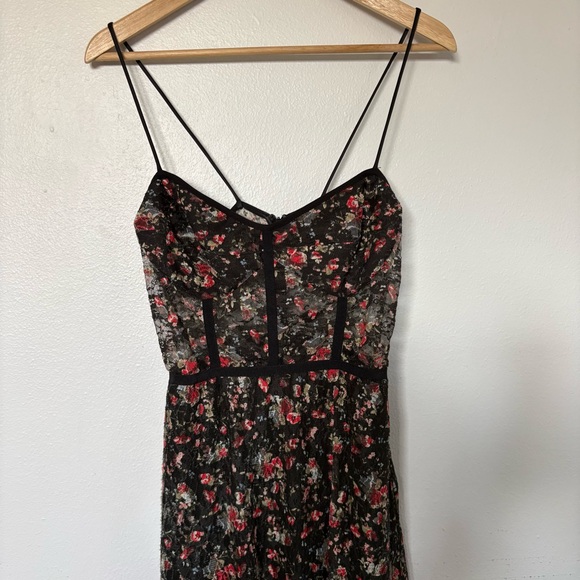 Allen Schwartz Eden Bustier Midi Dress Floral Lace Whimsigoth Size 6 - Picture 6 of 15